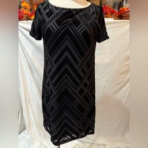 White House Black Market Black Chevron Midi Dress